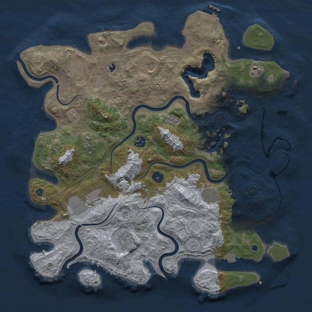 Rust Map: Procedural Map, Size: 4250, Seed: 23006, 15 Monuments