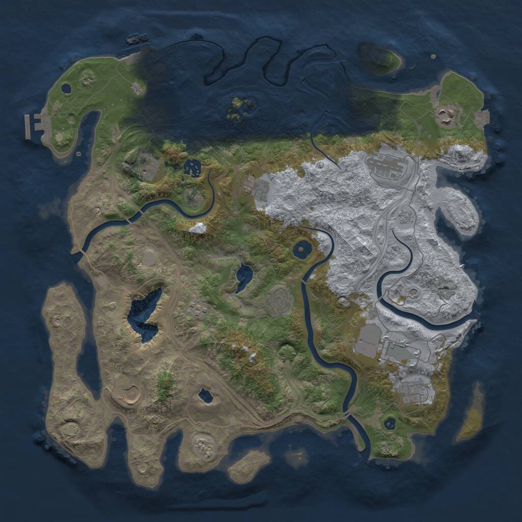 Rust Map: Procedural Map, Size: 4250, Seed: 1822390898, 16 Monuments