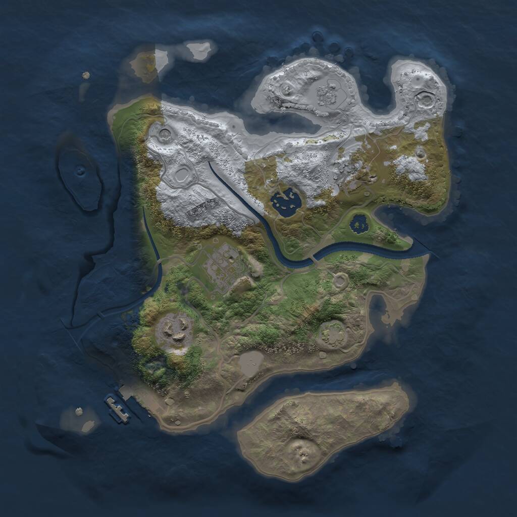 Rust Map: Procedural Map, Size: 2750, Seed: 1468712, 9 Monuments