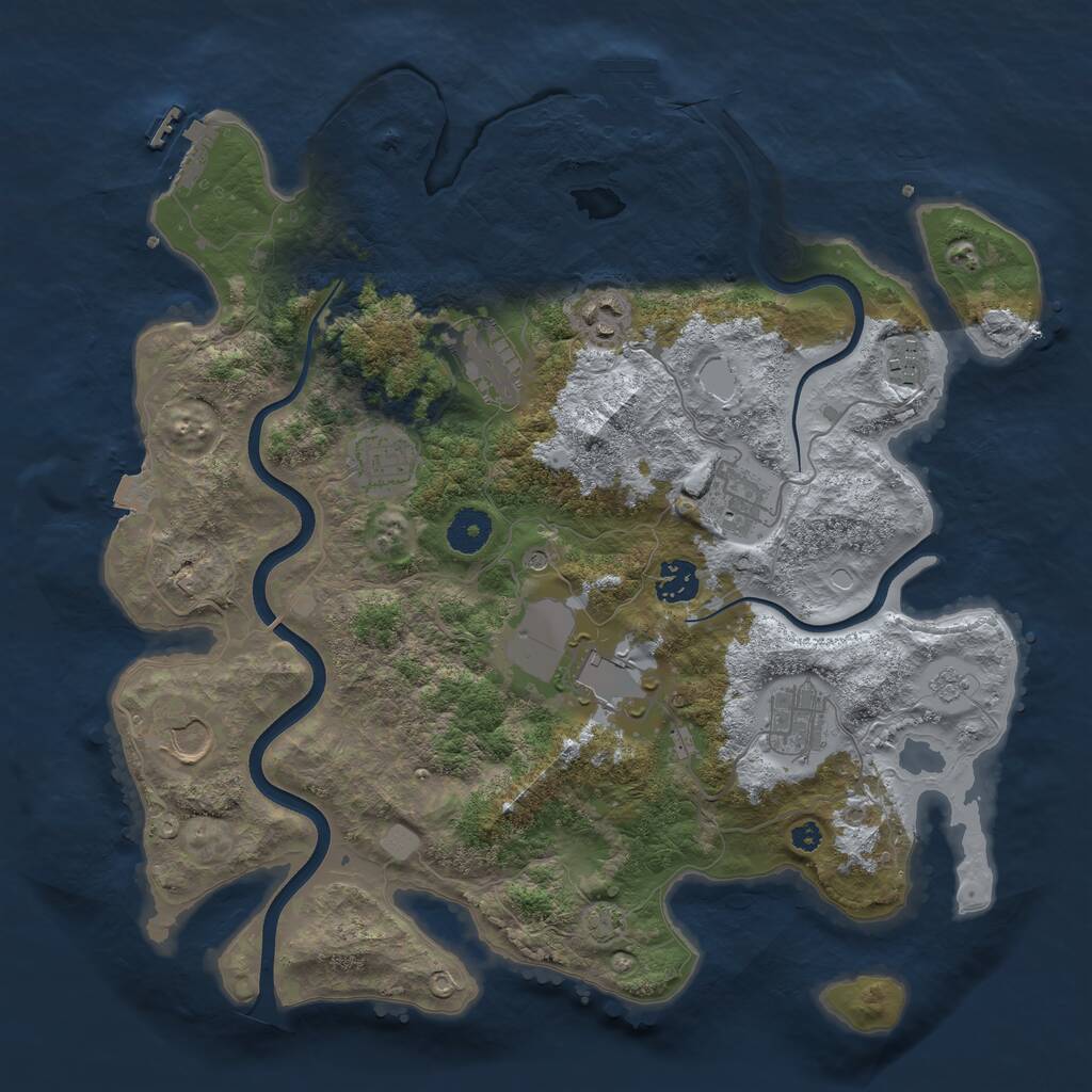Rust Map: Procedural Map, Size: 3700, Seed: 330409162, 15 Monuments