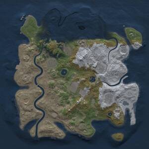 Thumbnail Rust Map: Procedural Map, Size: 3700, Seed: 330409162, 15 Monuments