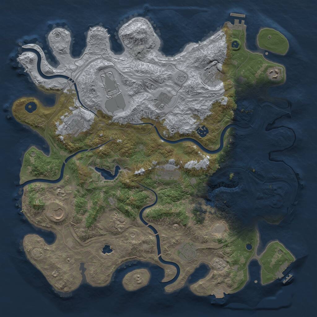 Rust Map: Procedural Map, Size: 4250, Seed: 1776564764, 17 Monuments