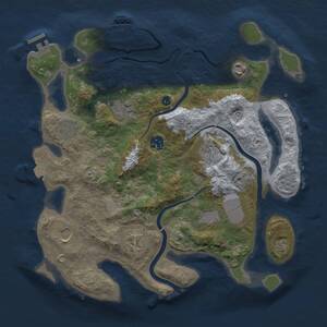 Thumbnail Rust Map: Procedural Map, Size: 3500, Seed: 1201208697, 14 Monuments