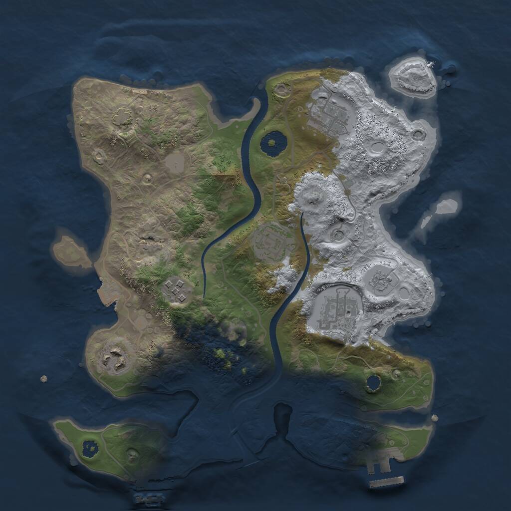 Rust Map: Procedural Map, Size: 3000, Seed: 1349423137, 11 Monuments