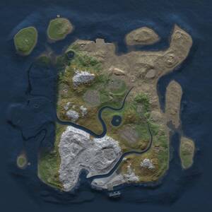 Thumbnail Rust Map: Procedural Map, Size: 3000, Seed: 1495061217, 10 Monuments