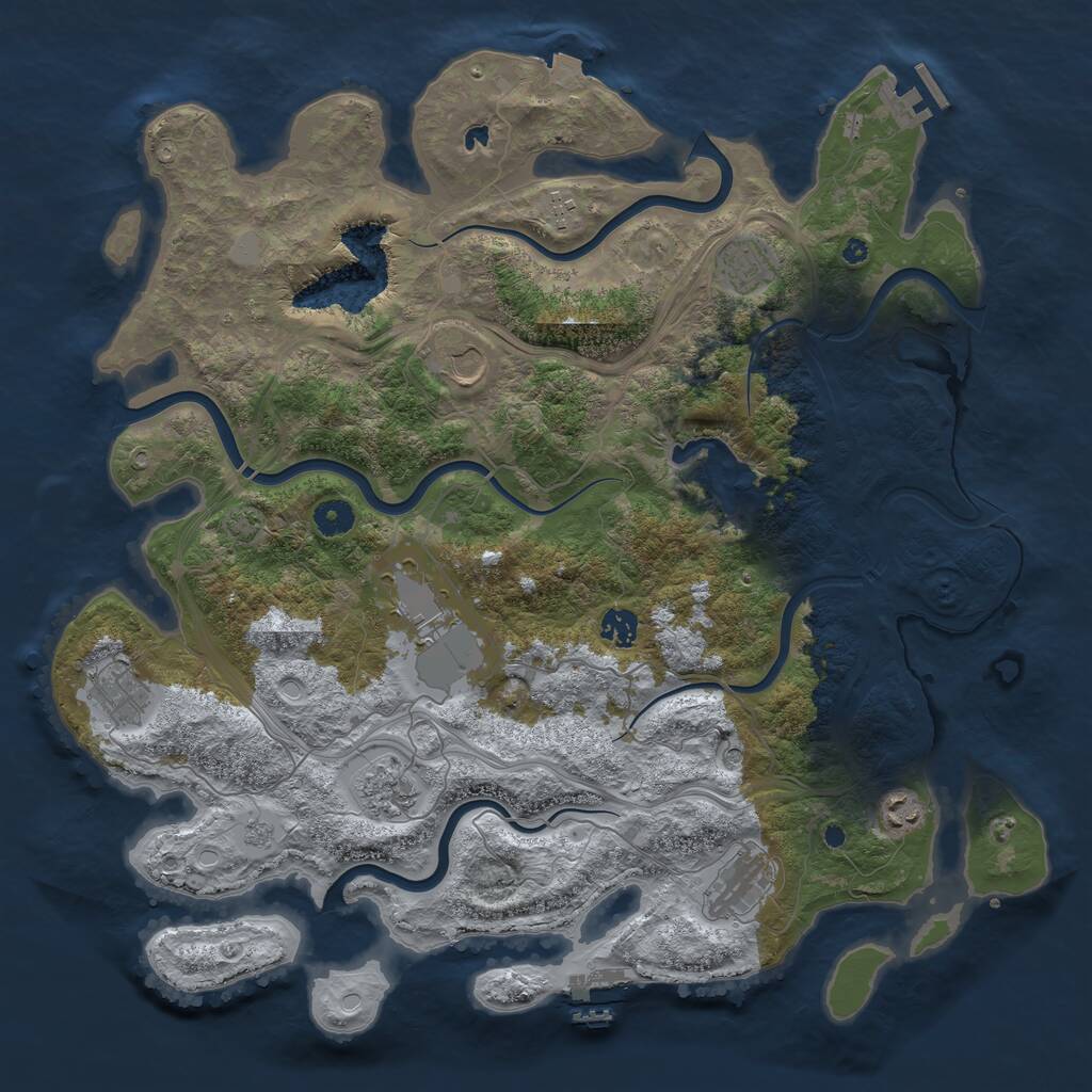 Rust Map: Procedural Map, Size: 4300, Seed: 2008424000, 15 Monuments