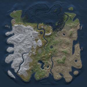 Thumbnail Rust Map: Procedural Map, Size: 4500, Seed: 976555, 17 Monuments
