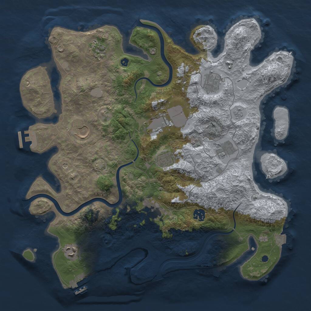 Rust Map: Procedural Map, Size: 3800, Seed: 1715861271, 16 Monuments