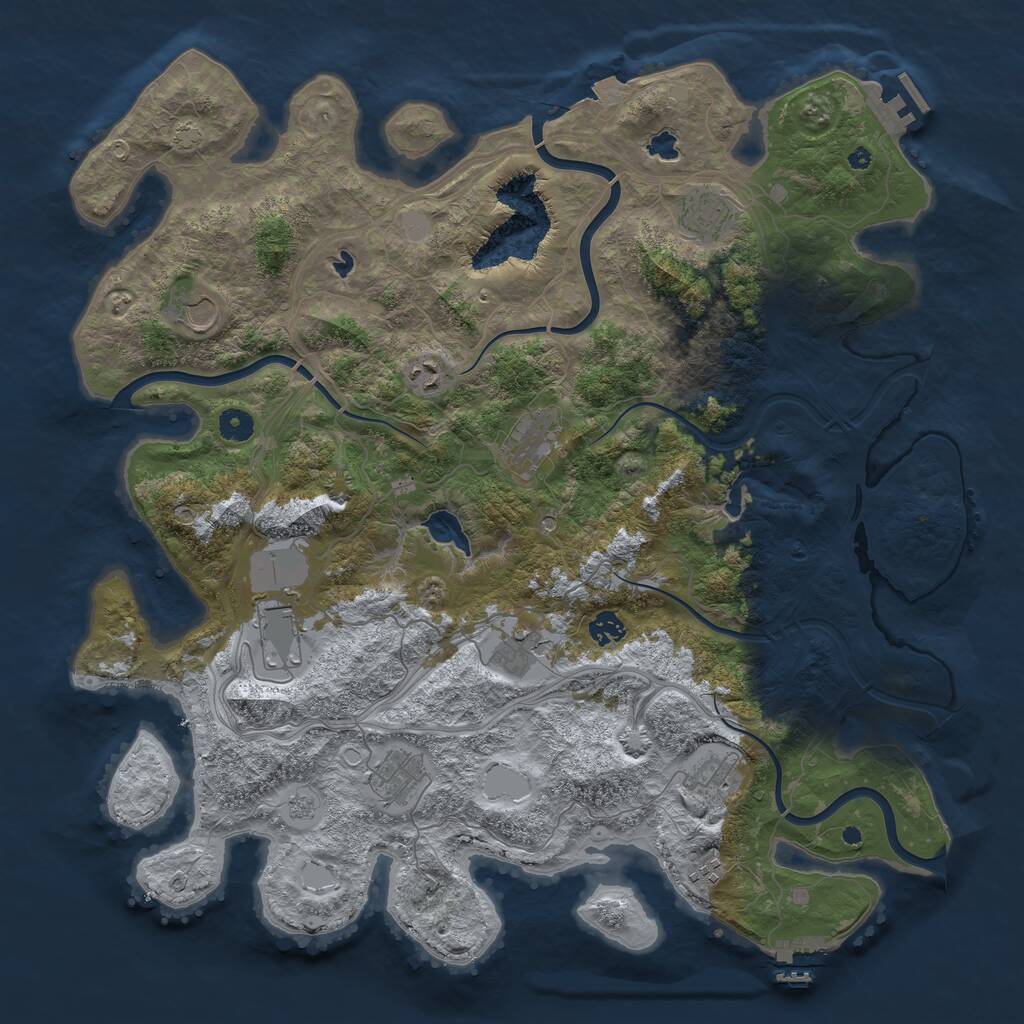 Rust Map: Procedural Map, Size: 4500, Seed: 481489, 16 Monuments