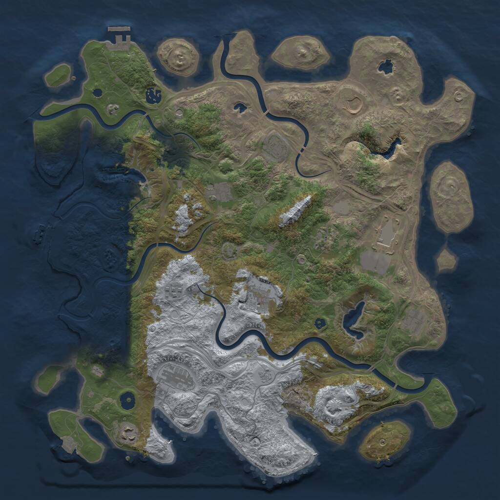 Rust Map: Procedural Map, Size: 4500, Seed: 888945852, 17 Monuments