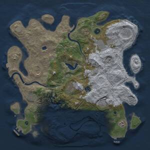 Thumbnail Rust Map: Procedural Map, Size: 4000, Seed: 2036344870, 16 Monuments