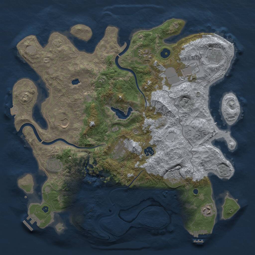 Rust Map: Procedural Map, Size: 4000, Seed: 2036344870, 16 Monuments