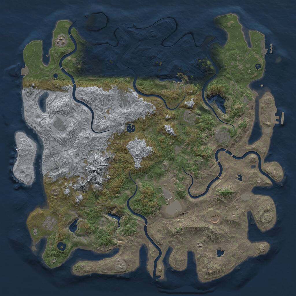 Rust Map: Procedural Map, Size: 5000, Seed: 828162982, 16 Monuments