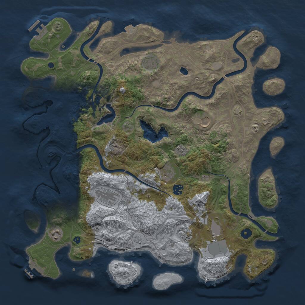 Rust Map: Procedural Map, Size: 4250, Seed: 2034273797, 15 Monuments