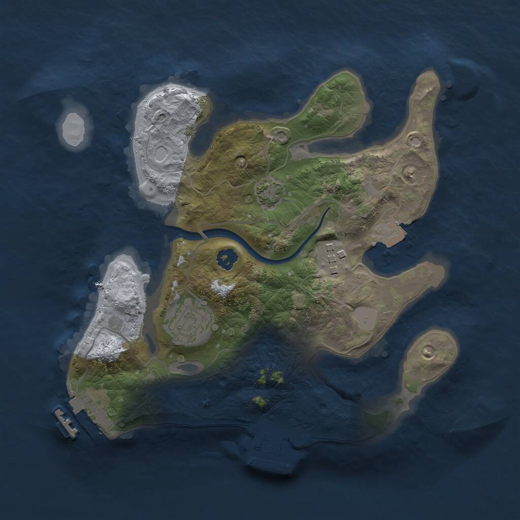 Rust Map: Procedural Map, Size: 2500, Seed: 96558, 6 Monuments
