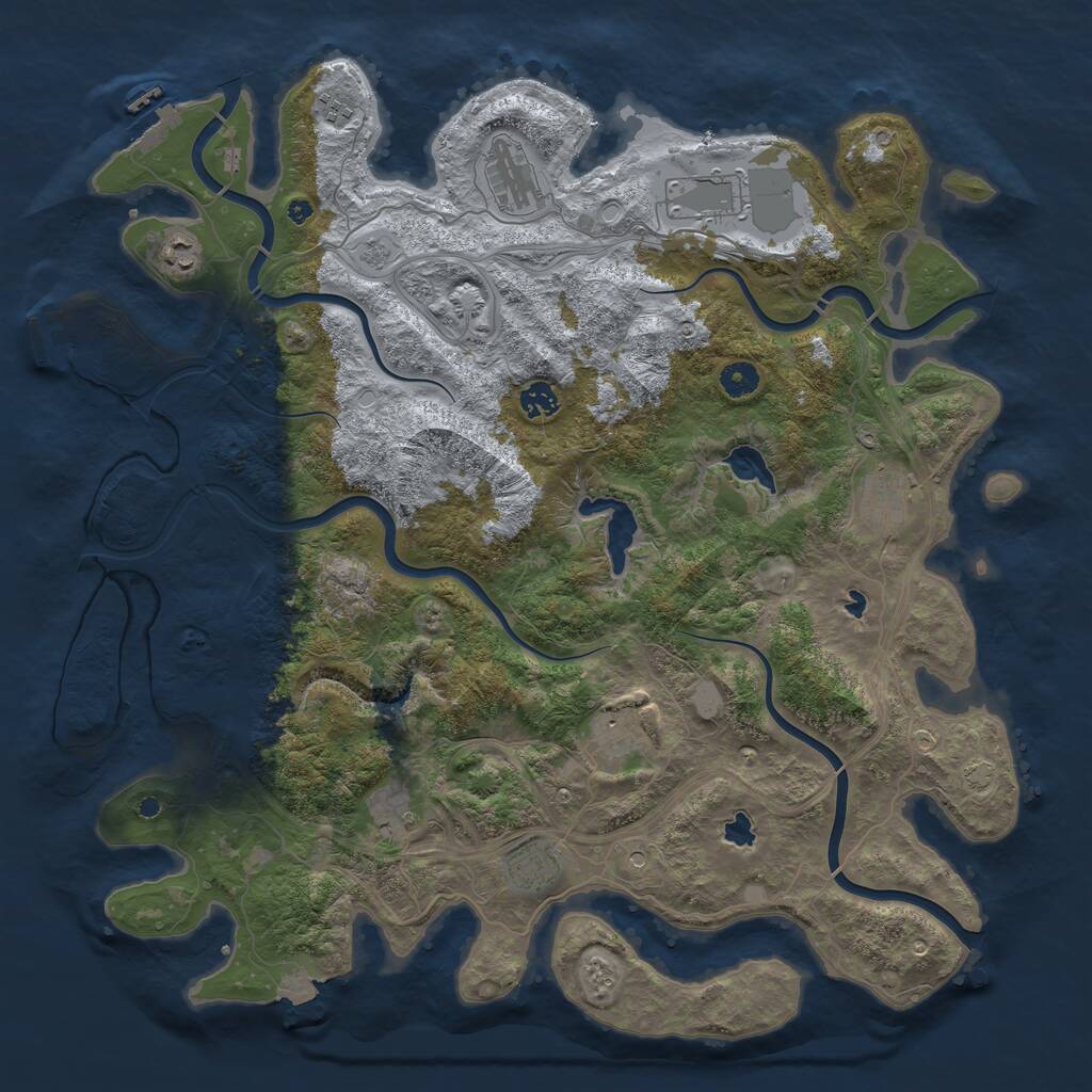 Rust Map: Procedural Map, Size: 4500, Seed: 1464517892, 15 Monuments