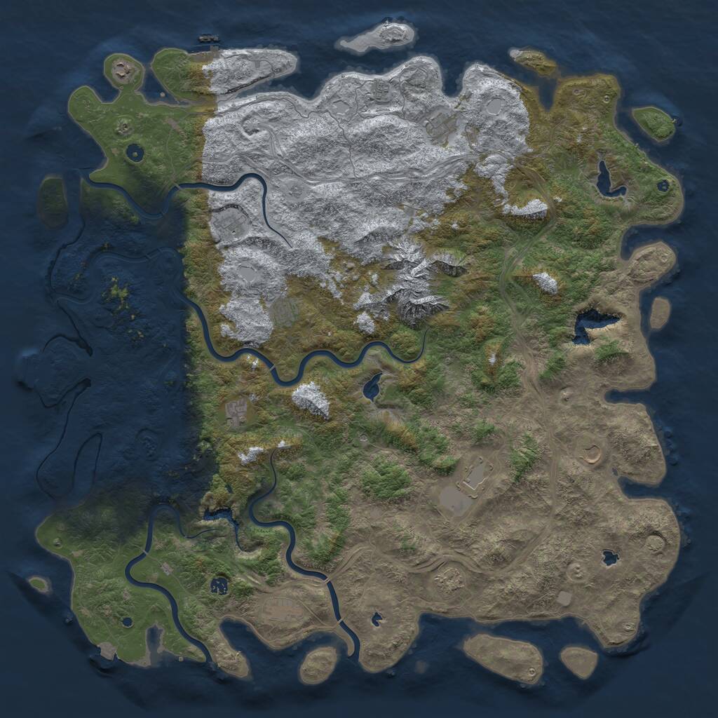 Rust Map: Procedural Map, Size: 6000, Seed: 1522, 17 Monuments