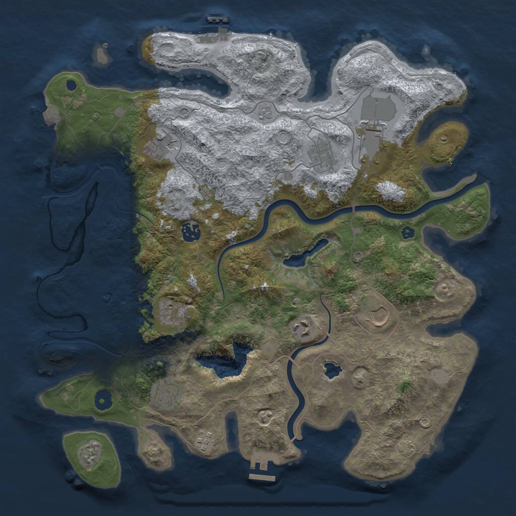 Rust Map: Procedural Map, Size: 4000, Seed: 1753763969, 15 Monuments