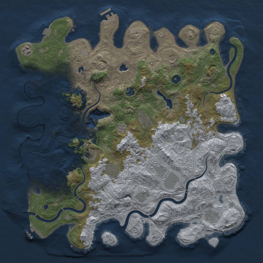 Rust Map: Procedural Map, Size: 4500, Seed: 669486005, 17 Monuments