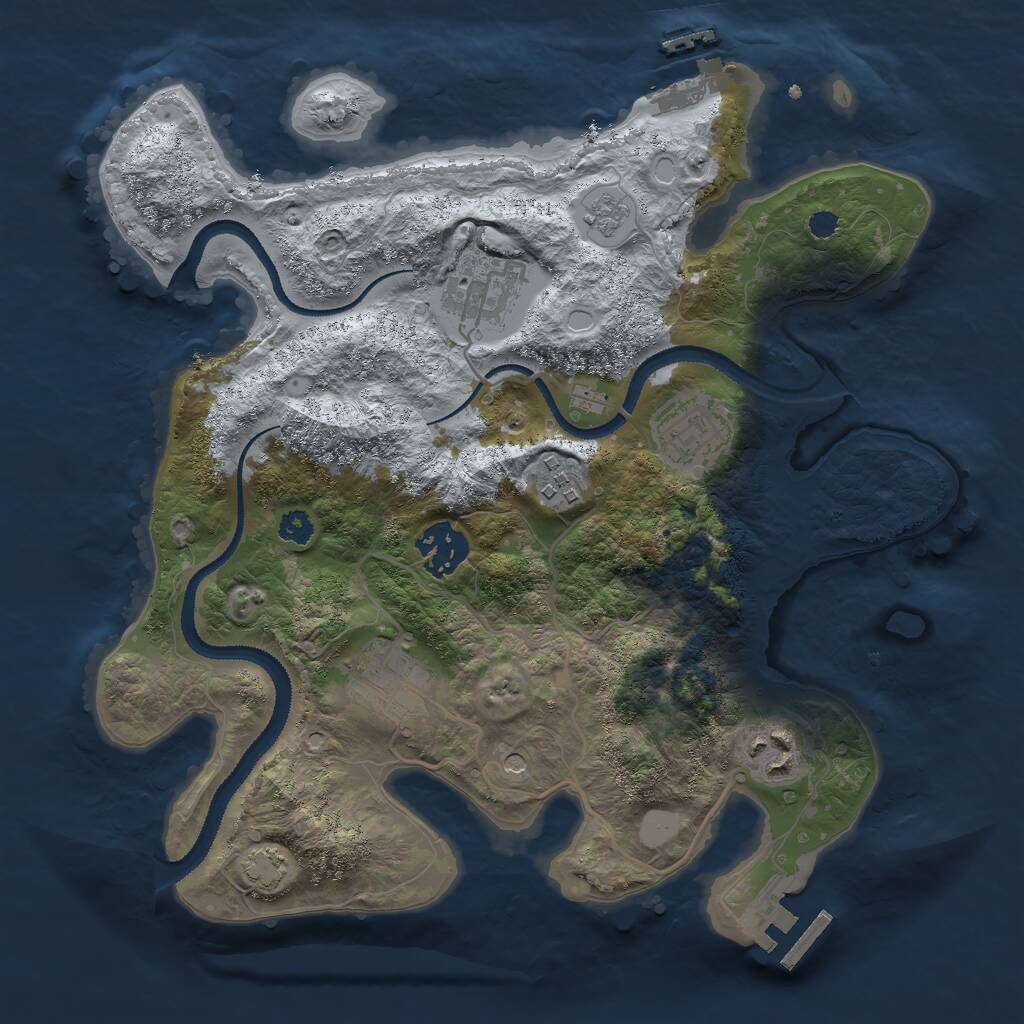 Rust Map: Procedural Map, Size: 3000, Seed: 190909, 12 Monuments