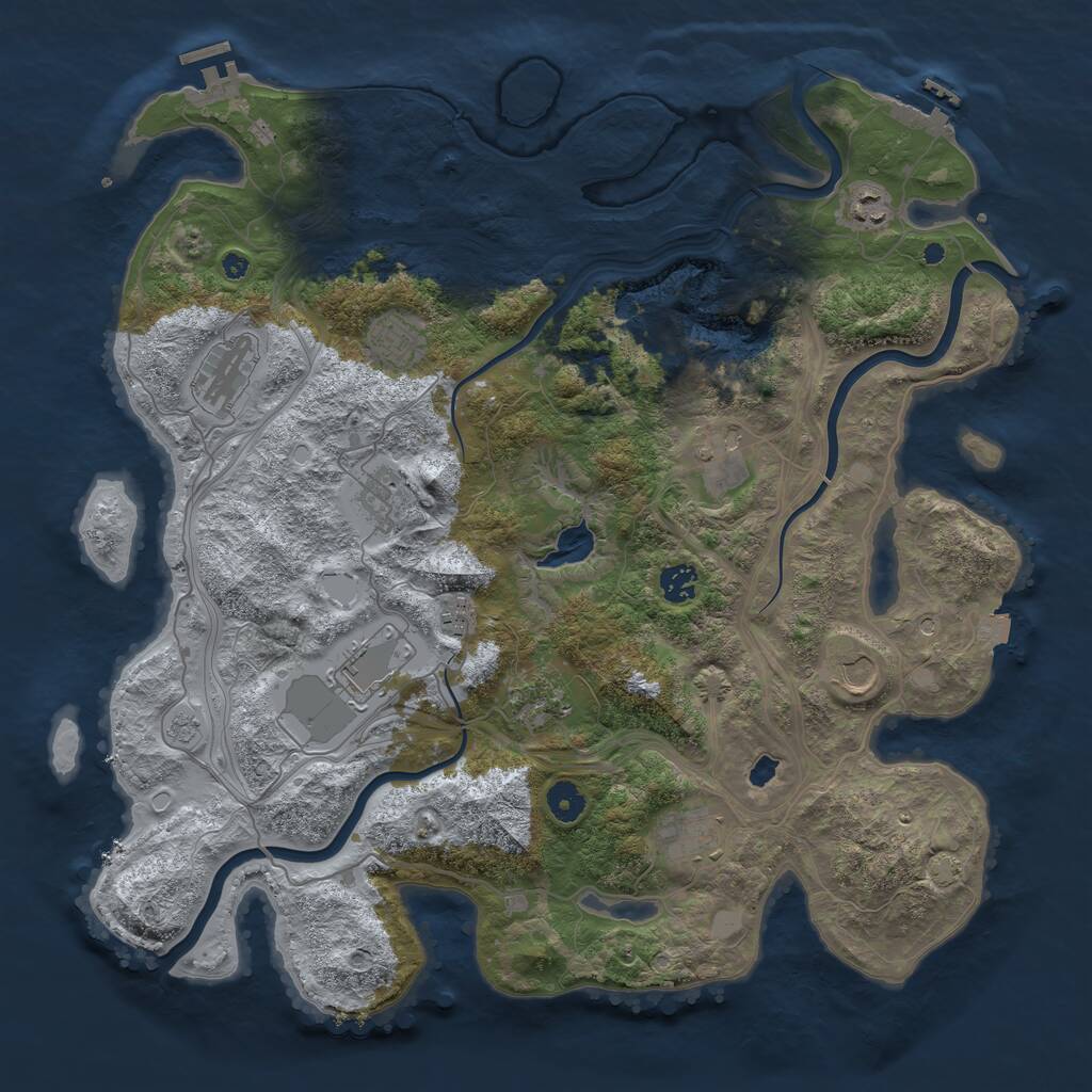 Rust Map: Procedural Map, Size: 4250, Seed: 935069926, 17 Monuments