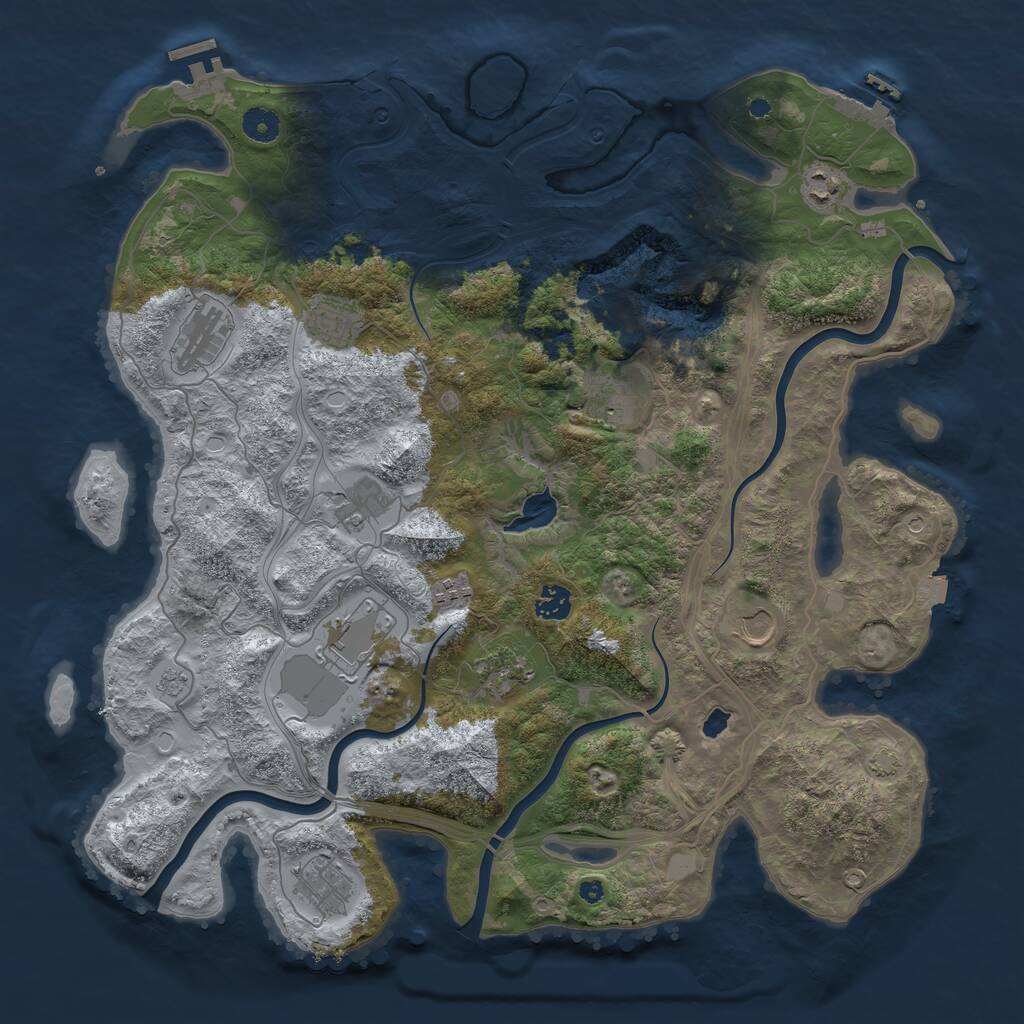 Rust Map: Procedural Map, Size: 4250, Seed: 935069926, 17 Monuments