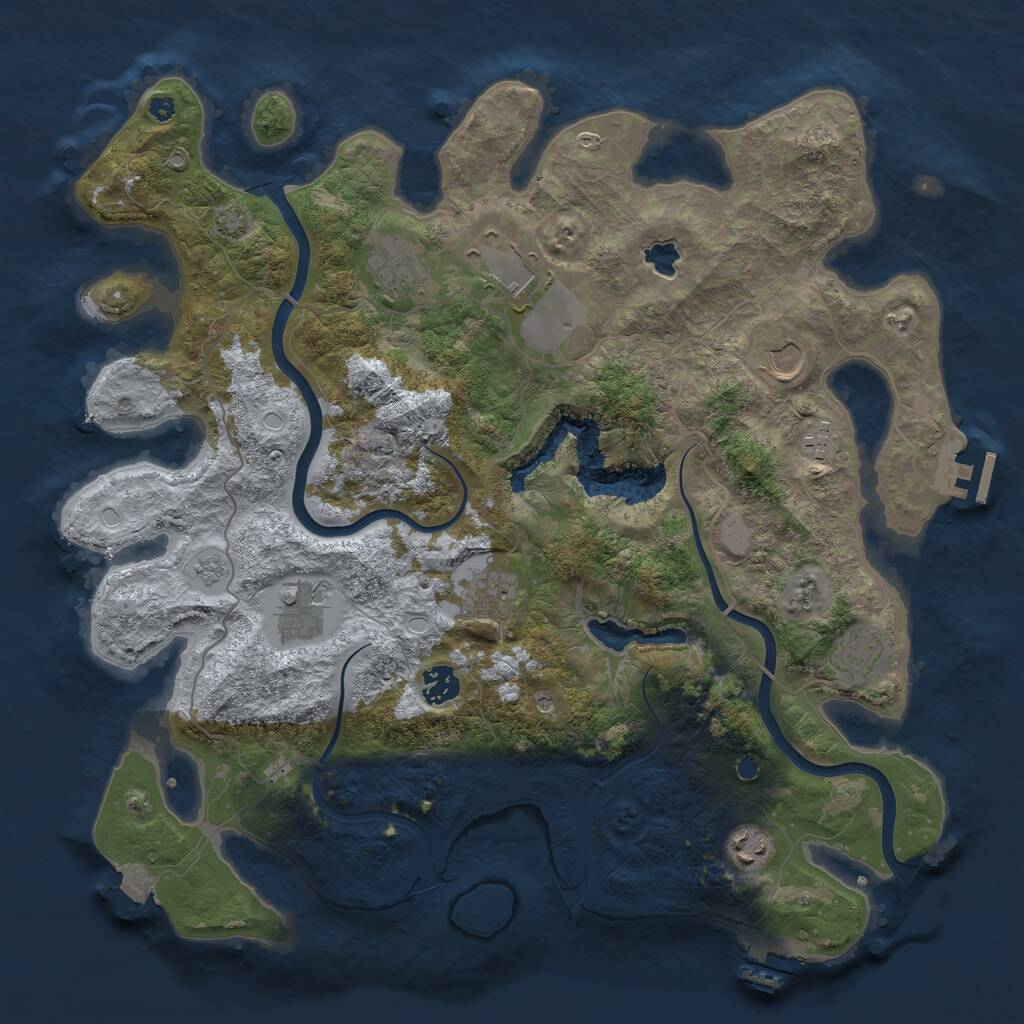 Rust Map: Procedural Map, Size: 4000, Seed: 950470802, 15 Monuments