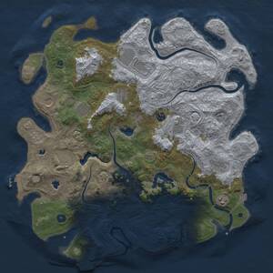 Thumbnail Rust Map: Procedural Map, Size: 4500, Seed: 1186761674, 16 Monuments