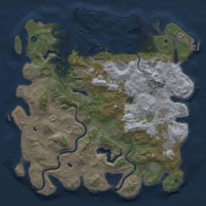Thumbnail Rust Map: Procedural Map, Size: 5000, Seed: 608032277, 17 Monuments