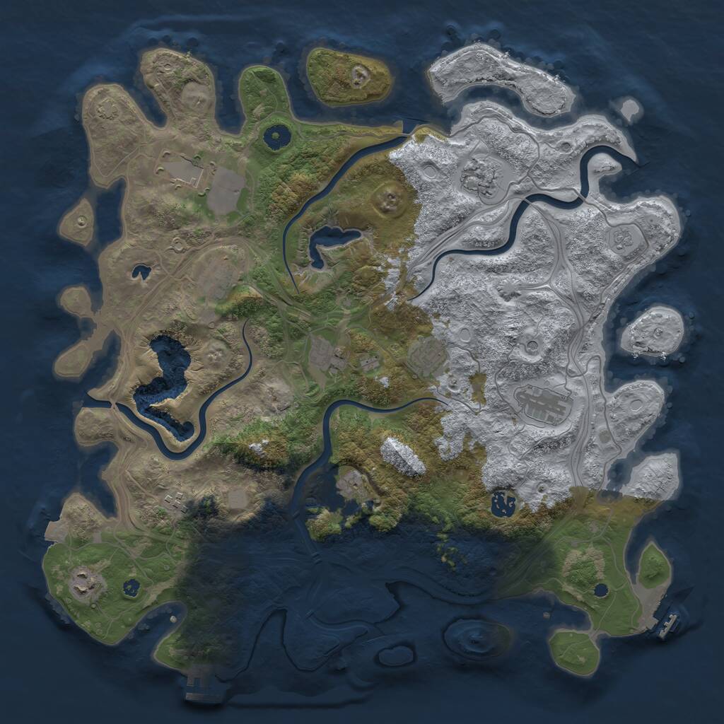 Rust Map: Procedural Map, Size: 4250, Seed: 5755, 16 Monuments