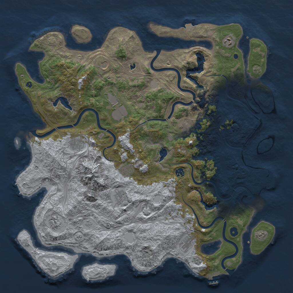 Rust Map: Procedural Map, Size: 5000, Seed: 1930364578, 17 Monuments