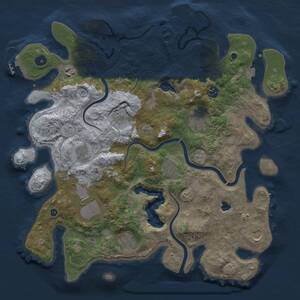 Thumbnail Rust Map: Procedural Map, Size: 4000, Seed: 548459496, 16 Monuments