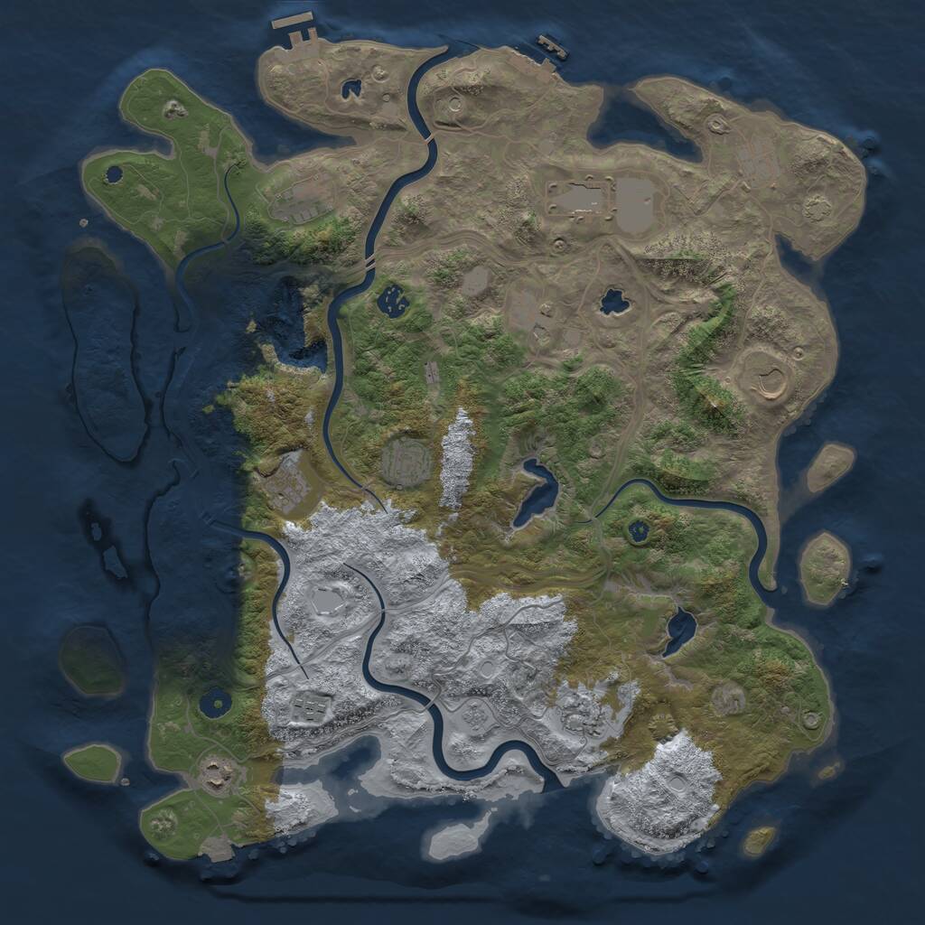 Rust Map: Procedural Map, Size: 4500, Seed: 27981, 17 Monuments