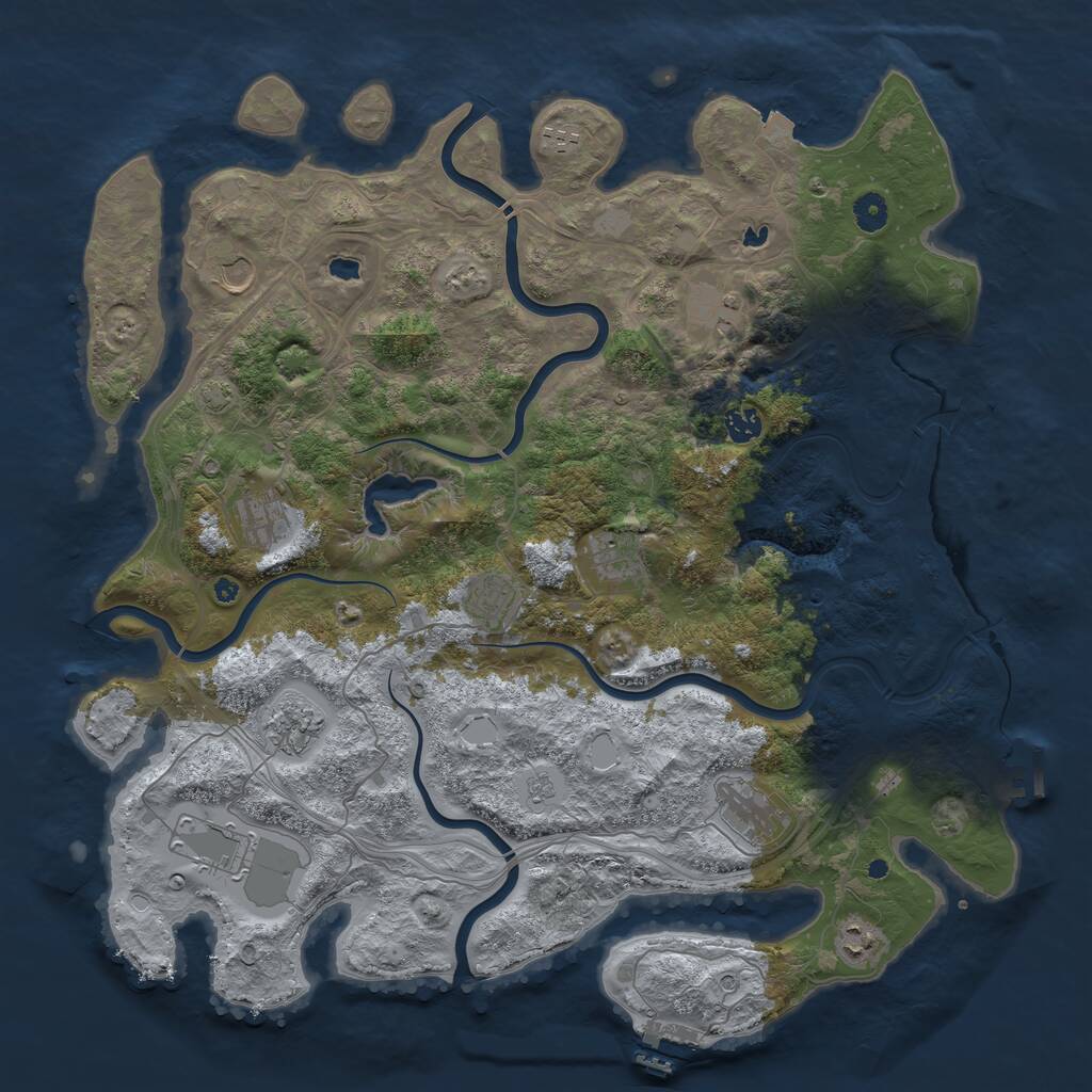 Rust Map: Procedural Map, Size: 4500, Seed: 174532356, 17 Monuments