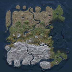 Thumbnail Rust Map: Procedural Map, Size: 4500, Seed: 174532356, 17 Monuments
