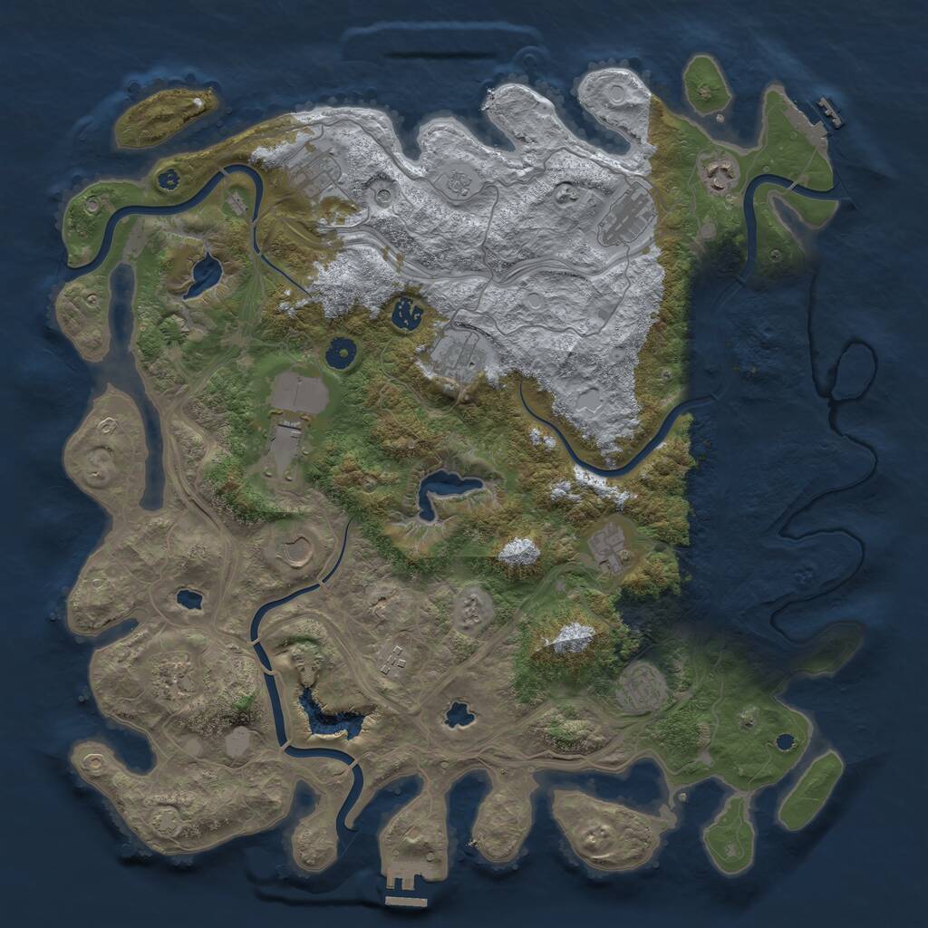 Rust Map: Procedural Map, Size: 4500, Seed: 1608270017, 17 Monuments