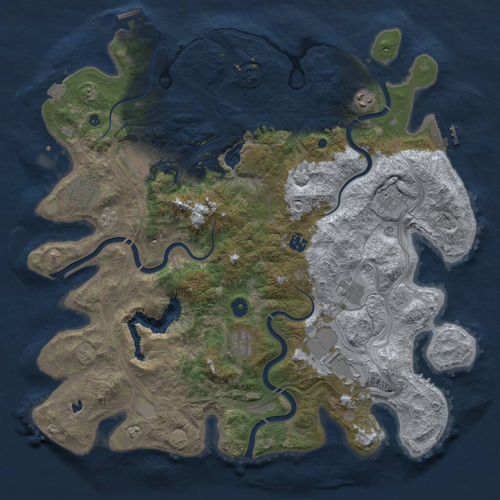 Rust Map: Procedural Map, Size: 4250, Seed: 1911129845, 15 Monuments