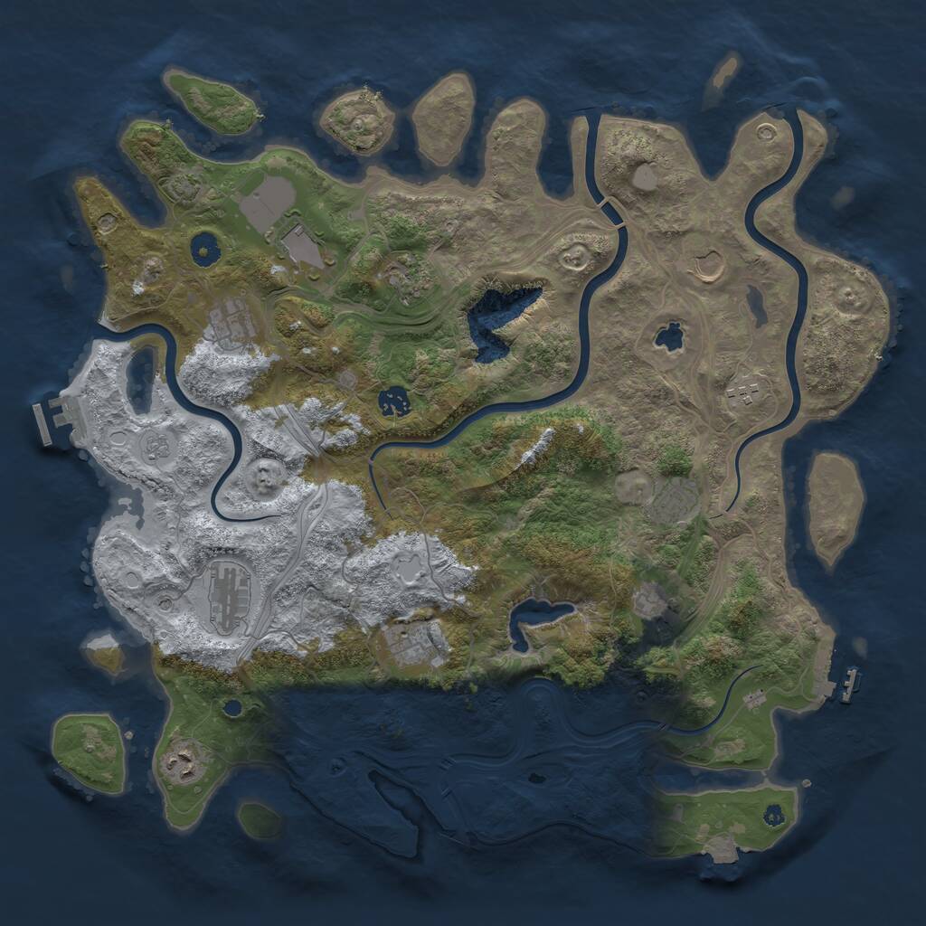 Rust Map: Procedural Map, Size: 4350, Seed: 2110110943, 17 Monuments
