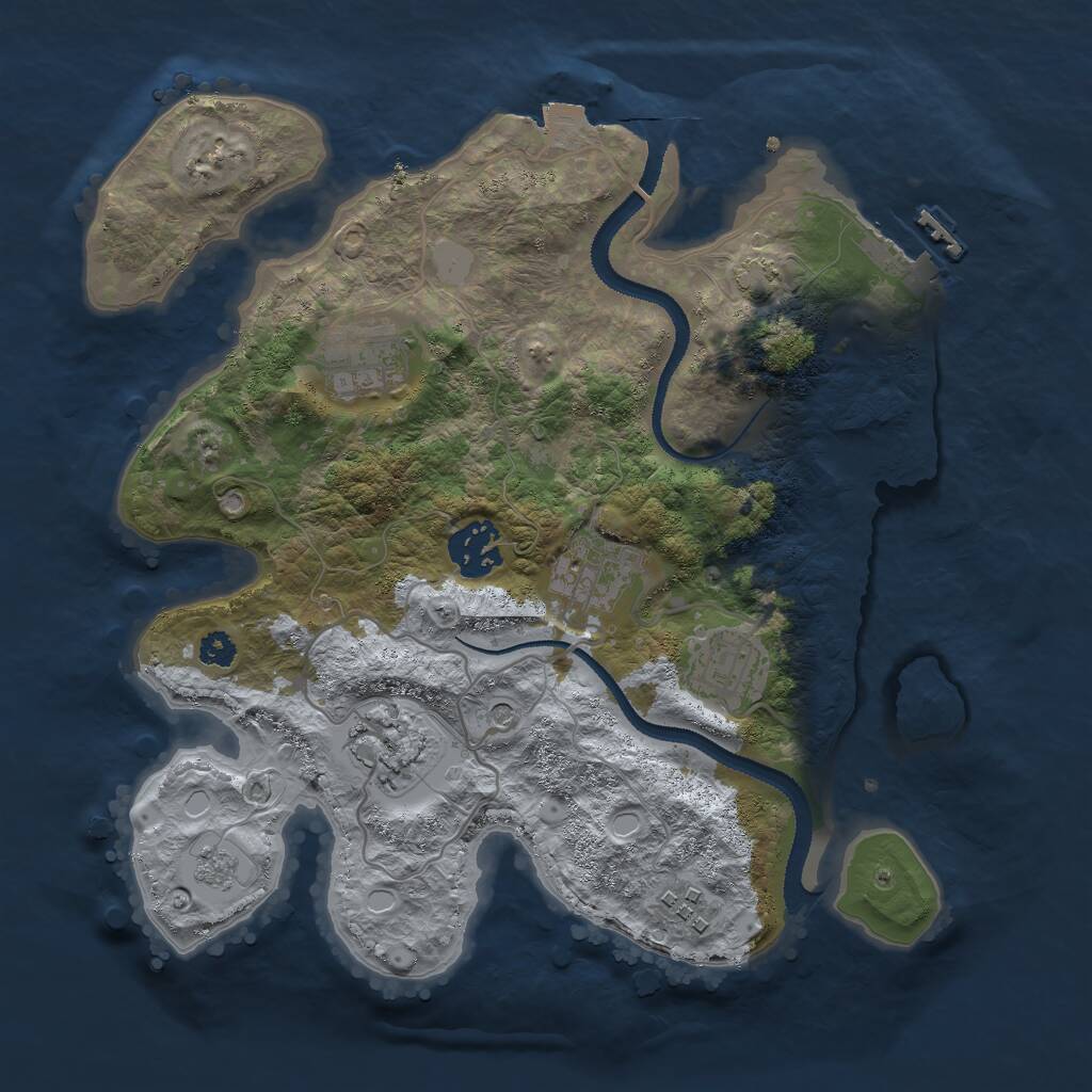 Rust Map: Procedural Map, Size: 3000, Seed: 50925, 11 Monuments