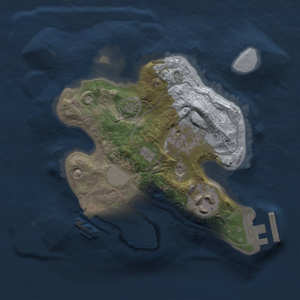 Rust Map: Procedural Map, Size: 2000, Seed: 2073254831, 7 Monuments