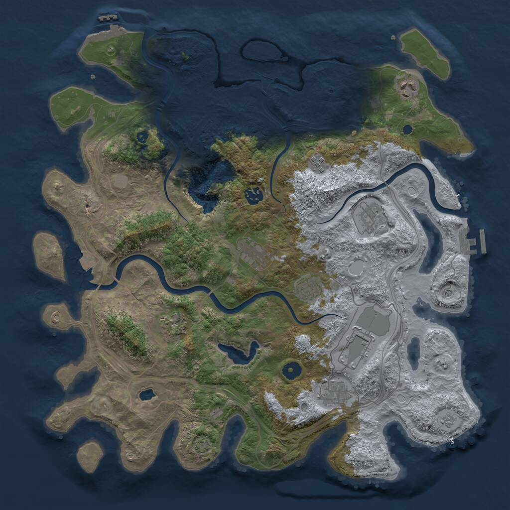 Rust Map: Procedural Map, Size: 4250, Seed: 1443839275, 15 Monuments