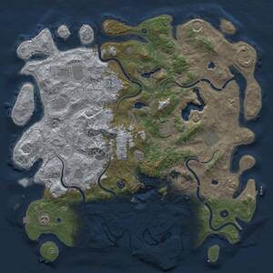 Thumbnail Rust Map: Procedural Map, Size: 5000, Seed: 1308614983, 17 Monuments