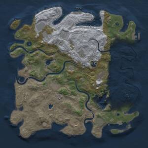 Thumbnail Rust Map: Procedural Map, Size: 4300, Seed: 73936816, 17 Monuments