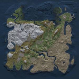 Thumbnail Rust Map: Procedural Map, Size: 4000, Seed: 835299436, 14 Monuments