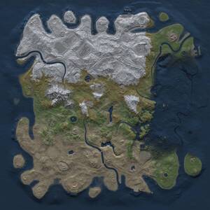 Thumbnail Rust Map: Procedural Map, Size: 5000, Seed: 1345178787, 17 Monuments