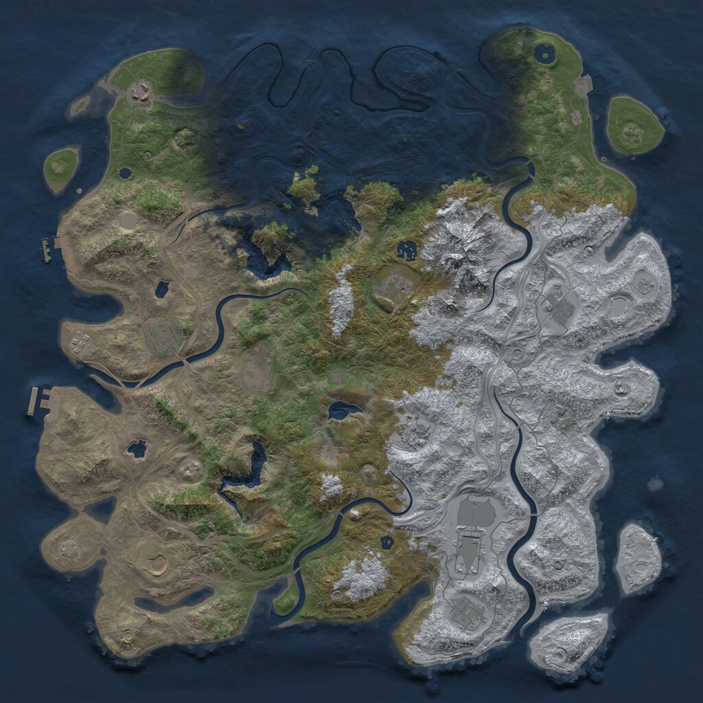 Rust Map: Procedural Map, Size: 5000, Seed: 1441403723, 17 Monuments