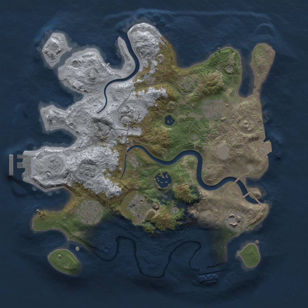 Rust Map: Procedural Map, Size: 3000, Seed: 114539386, 13 Monuments
