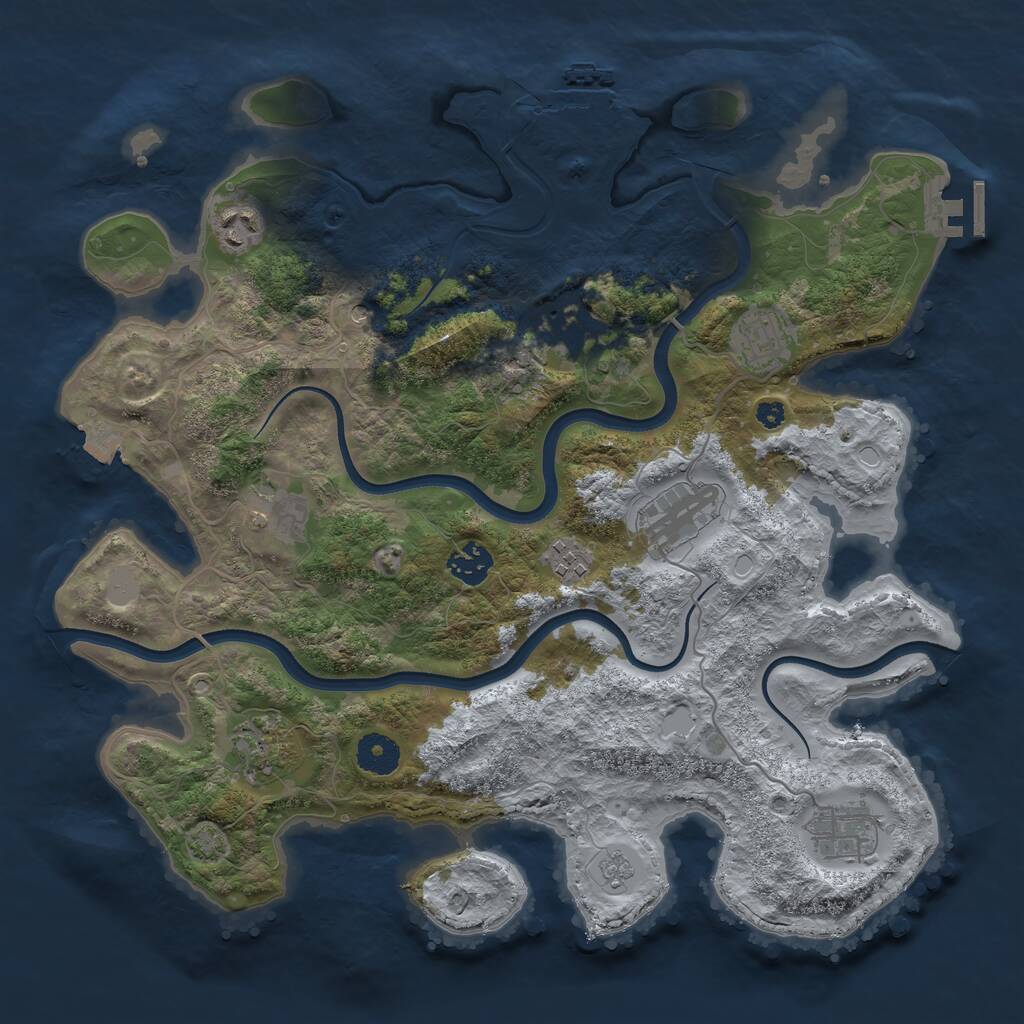 Rust Map: Procedural Map, Size: 3650, Seed: 1777298, 15 Monuments