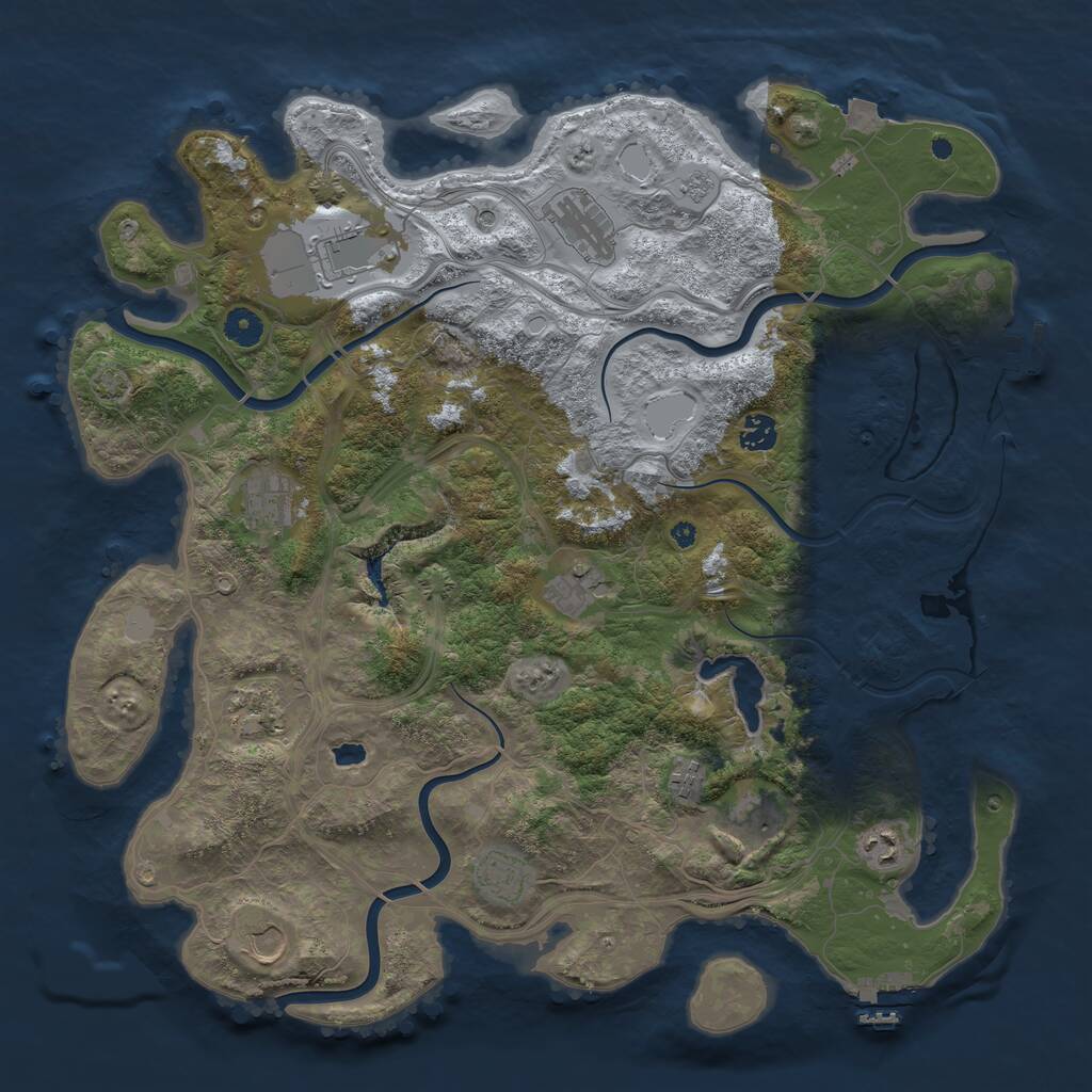 Rust Map: Procedural Map, Size: 4300, Seed: 85812, 17 Monuments