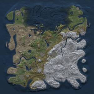 Thumbnail Rust Map: Procedural Map, Size: 4500, Seed: 147686796, 17 Monuments